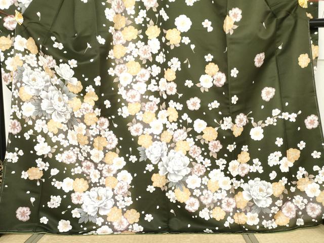 平和屋着物●H・L(アッシュエル) HENRI-LUC CHAPUIS 振袖 舞花文 暈し染め 洗える着物 AABG0343cs