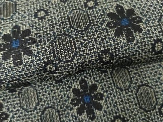 平和屋着物●本場大島紬 割込絣 舞花文 正絹 逸品 AABG0326cs
