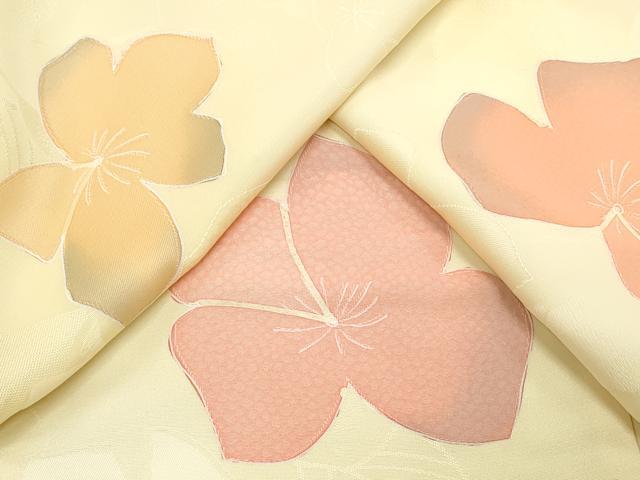 平和屋着物▼上質な小紋 地紋起こし 草花文 正絹 逸品 CABC9359th