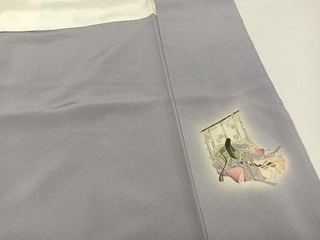 平和屋着物●友禅師・京の名工・伝統工芸士・樽本伊勢蔵 訪問着 人物風景文 暈し染め 金彩 正絹 逸品 AABG1061ph