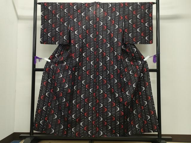 平和屋着物●久留米絣 単衣 吉祥文 綿 逸品 CABC8154gh