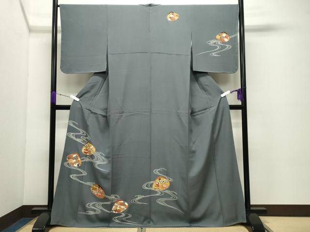 平和屋着物●訪問着 駒刺繍 宝尽くし貝合わせ花文 金彩 正絹 逸品 CABC8176gh