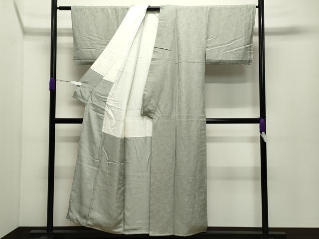 平和屋着物●上質な色無地 南天地紋 裏葉柳色 正絹 逸品 未使用 CABC8195gh