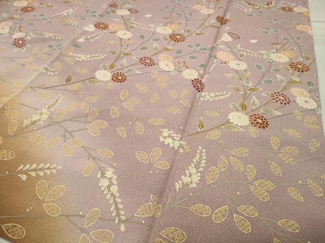 平和屋着物●訪問着 駒刺繍 舞蝶花文 暈し染め 金彩 正絹 逸品 CABC8262gh