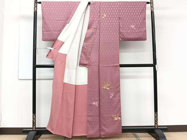 平和屋着物■訪問着 駒刺繍 草花文 金糸 正絹 逸品 CABD2841xi