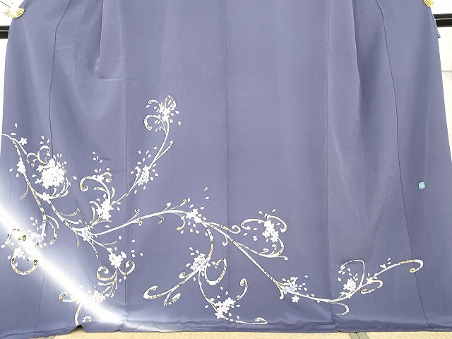 平和屋着物●本加賀友禅作家 松島由美 訪問着 花唐草文 暈し染め やまと金ラベル ロング丈 正絹 逸品 AABG0399cs