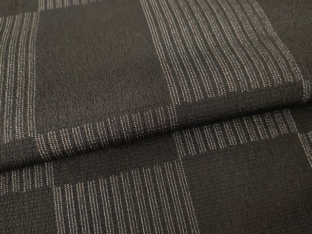 平和屋着物●本塩沢 市松文様 正絹 逸品 AABG0400cs