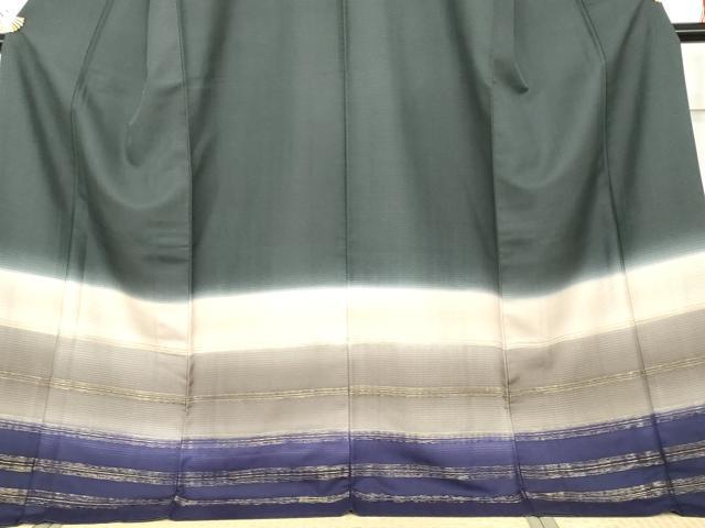 平和屋着物●色留訪問着 お召地 寿光織 横段文 金糸 ますいわ屋扱い ロング丈 正絹 逸品 AABG2699cs