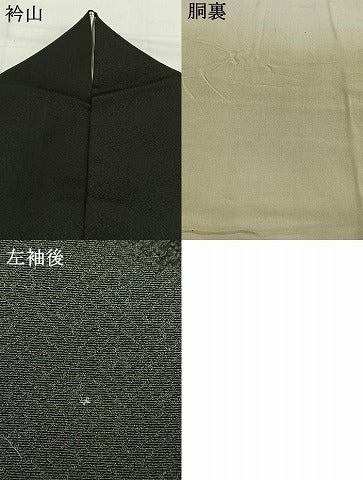 平和屋着物●訪問着 花唐草文 黒地 金彩 正絹 逸品 AABF5963fy