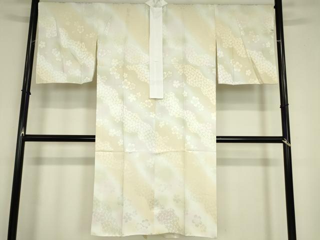 平和屋着物●長襦袢 袷 舞桜文 暈し染め 正絹 逸品 未使用 DABC3042az
