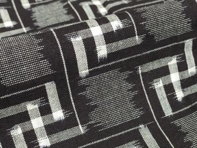 平和屋着物●久留米絣 単衣 変わり格子 綿 逸品 DABC3025az