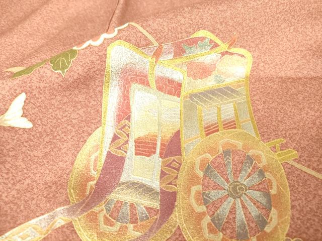 平和屋着物●訪問着 御所車流水花文 暈し染め 金彩 正絹 逸品 DABC3028az