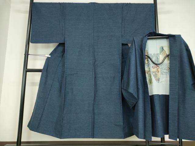 平和屋着物●男性 紬 アンサンブル 霞文 正絹 逸品 DABC3037az