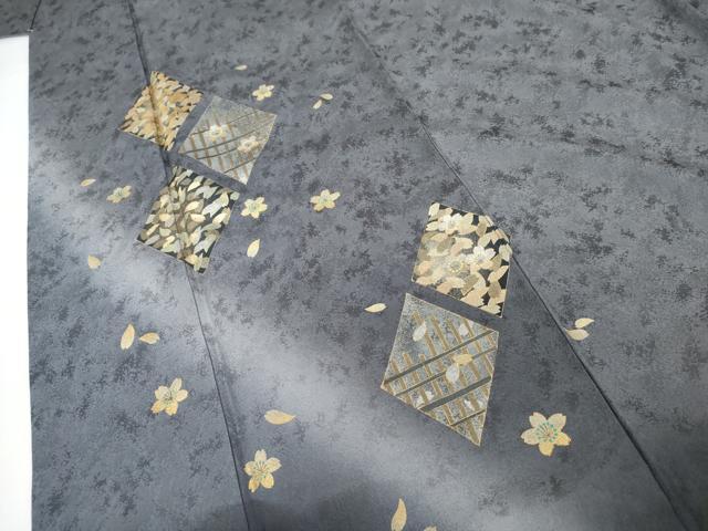 平和屋着物●訪問着 舞花菱文 暈し染め 金銀彩 正絹 逸品 AABG2747cs