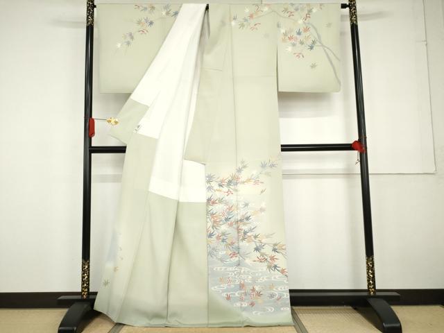 平和屋着物●本加賀友禅作家 白坂幸蔵 訪問着 竜田川 暈し染め 正絹 逸品 AABG2759cs