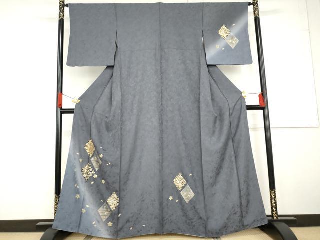 平和屋着物●訪問着 舞花菱文 暈し染め 金銀彩 正絹 逸品 AABG2747cs