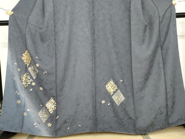 平和屋着物●訪問着 舞花菱文 暈し染め 金銀彩 正絹 逸品 AABG2747cs