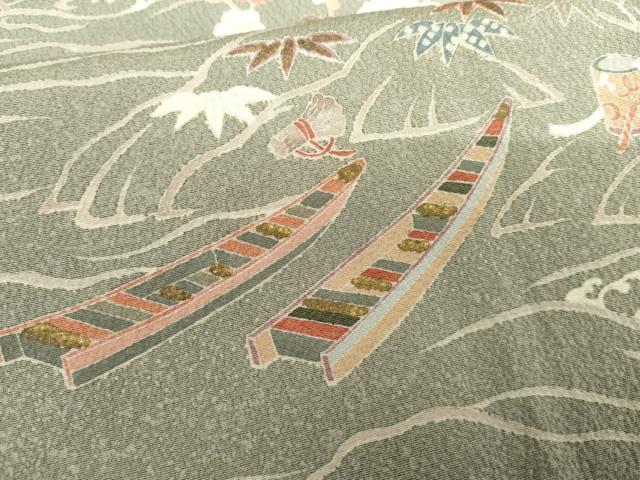 平和屋着物●訪問着 友禅 松竹梅文 金糸 金彩 正絹 逸品 AABG2787cs