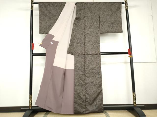 平和屋着物●お召 霞文 正絹 逸品 AABG2778cs