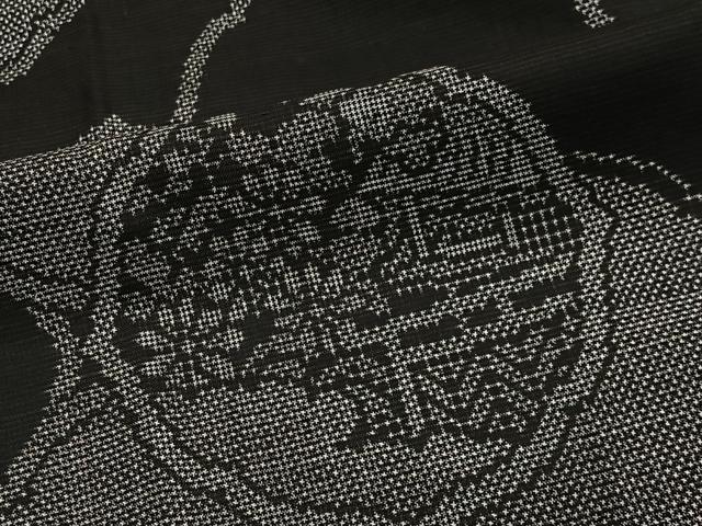 平和屋着物∞道中着 本場大島紬 7マルキ 絵皿花文 ロング丈 正絹 逸品 未使用 CABD4496ua