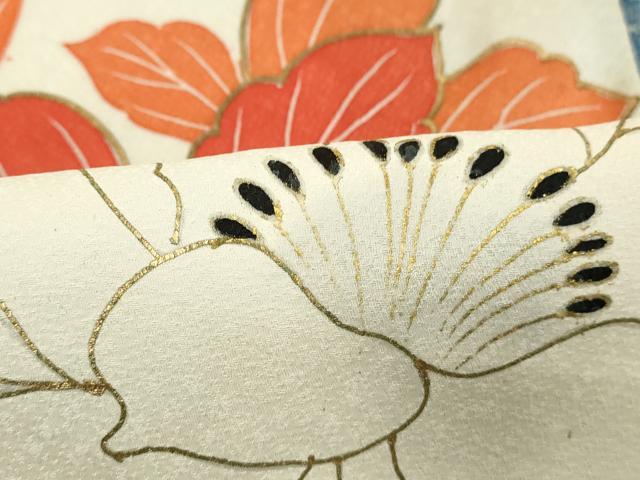 平和屋着物■訪問着 草花文 暈し染め 金彩 正絹 逸品 DABC4879cd