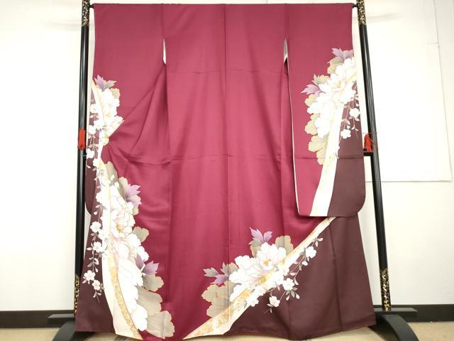 平和屋着物●豪華振袖 駒刺繍 枝垂れ桜文 金彩 正絹 逸品 AABG3576cs