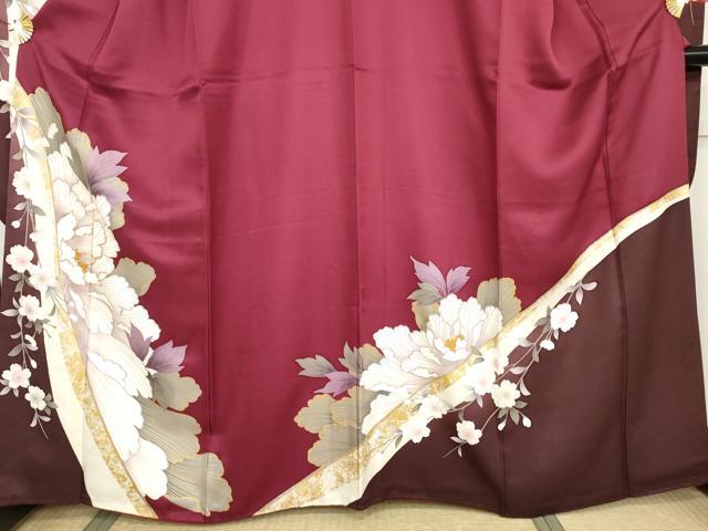 平和屋着物●豪華振袖 駒刺繍 枝垂れ桜文 金彩 正絹 逸品 AABG3576cs