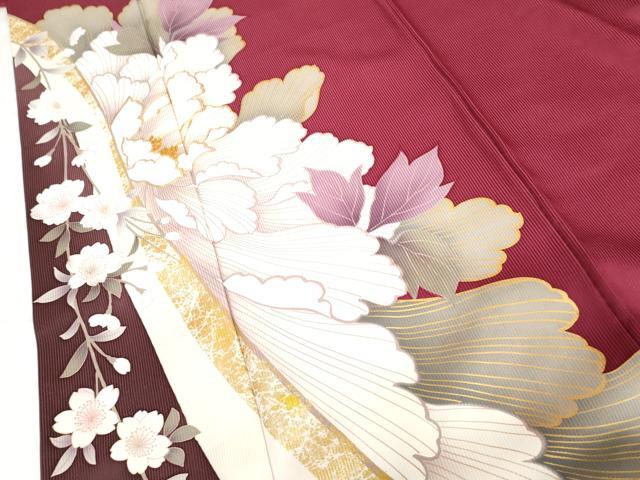 平和屋着物●豪華振袖 駒刺繍 枝垂れ桜文 金彩 正絹 逸品 AABG3576cs