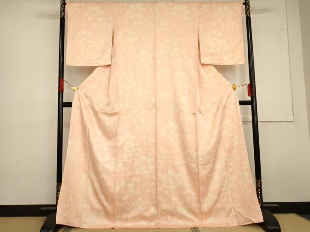 平和屋着物●上質な小紋 花唐草文 正絹 逸品 AABG3627cs