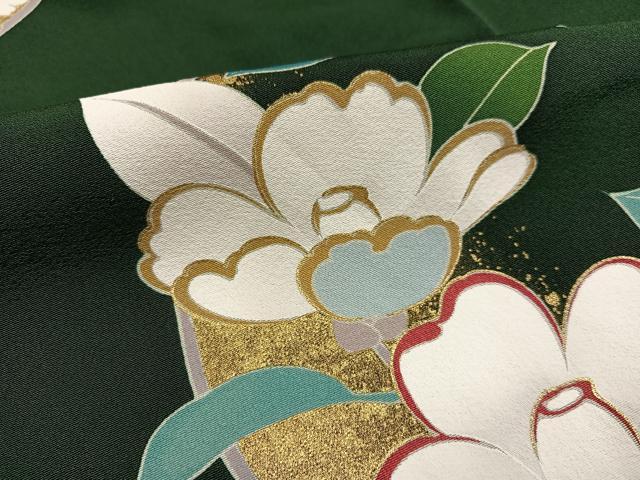 平和屋着物●豪華振袖 草花文 金彩 正絹 逸品 AABG4842ph