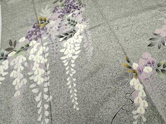 平和屋着物●京友禅作家 北橋源二 訪問着 藤花房 金彩 正絹 逸品 未使用 AABG5288cs