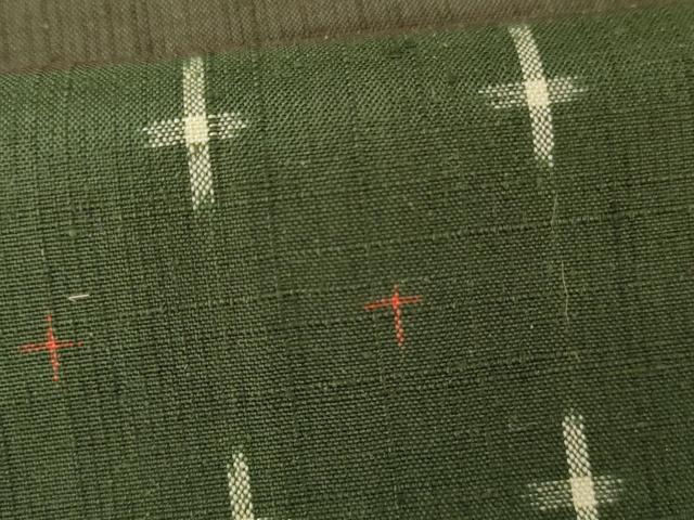 平和屋着物●上質な紬 十字市松文 正絹 逸品 AABG5290cs