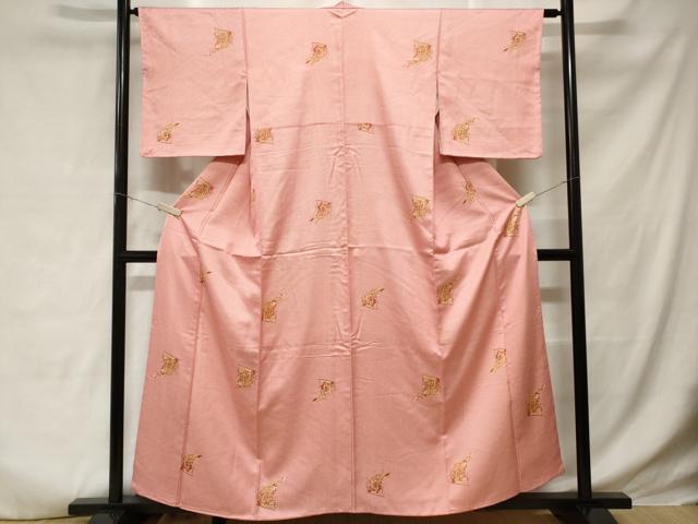 平和屋着物■上質な小紋 几帳花文 行儀 正絹 逸品 CABD3860ev