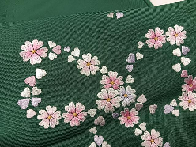 平和屋着物●女性 行灯袴 刺繍 桜文 金糸 洗える着物 AABG5723ph