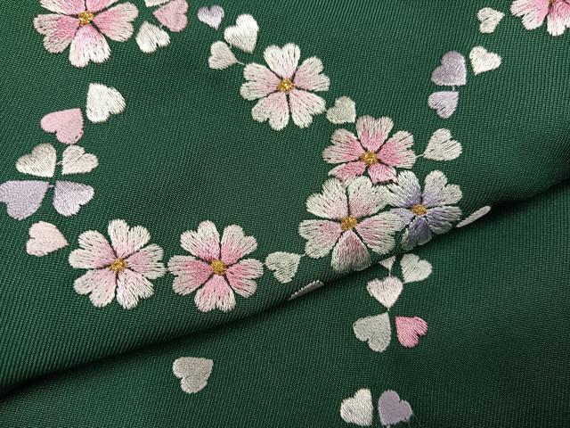 平和屋着物●女性 行灯袴 刺繍 桜文 金糸 洗える着物 AABG5723ph