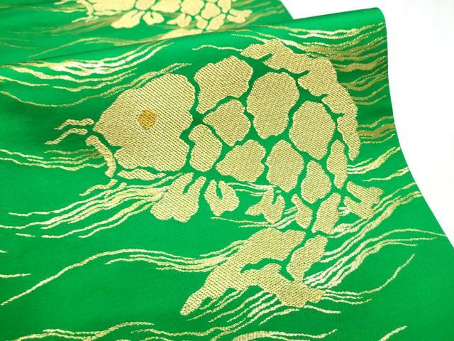 平和屋着物●丸帯 荒磯 金糸 正絹 逸品 CABD5902hy