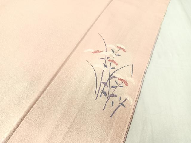 平和屋着物●訪問着 草花文 暈し染め 金銀彩 正絹 逸品 未使用 CABC9981vp