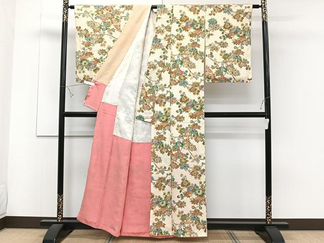 平和屋着物■上質な小紋 枝花文 正絹 逸品 CABD3068xi