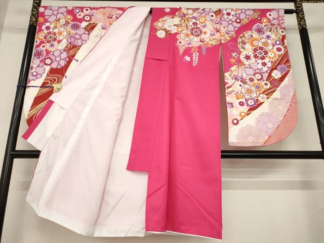 平和屋着物●小振袖 二尺袖 花毬文 金彩 AABG5238ck