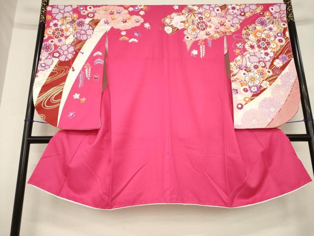平和屋着物●小振袖 二尺袖 花毬文 金彩 AABG5238ck