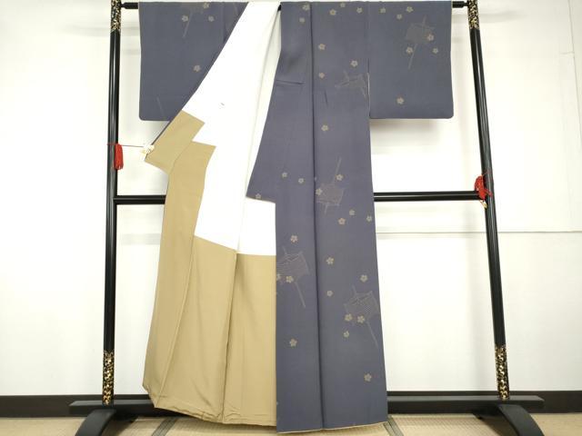 平和屋着物●世界的人形師 辻村寿三郎 ジュサブロー 小紋 花糸巻 正絹 逸品 AABG5343cs