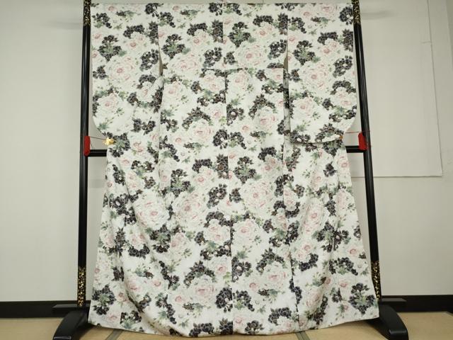 平和屋着物●小振袖 二尺袖 草花文 金彩 洗える着物 AABG5344cs