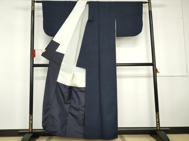 平和屋着物●綿薩摩 100亀甲 菱繋ぎ 木綿 AABG5377cs