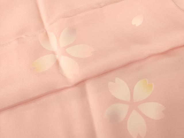 平和屋着物●振袖用長襦袢 袷 半襟刺繍 桜に兎 正絹 逸品 DABC3263az