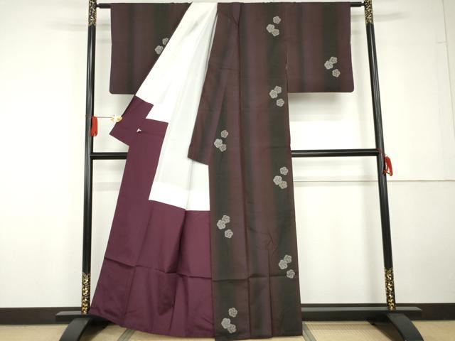 平和屋着物●本場大島紬 カタス9マルキ 地空き ねじ梅 正絹 逸品 AABG5420cs