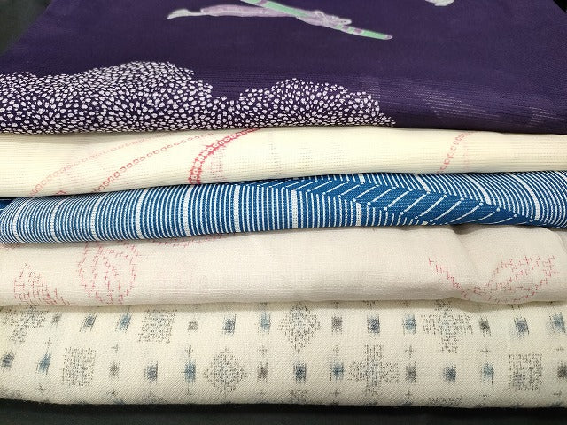 平和屋本店■夏物 小紋 絽 紗 洗える着物 まとめて20点 花柄 楽器 着用可能多数 se3982