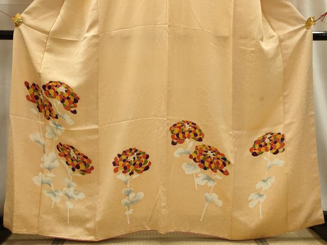 平和屋着物■上質な小紋 草花文 金彩 正絹 逸品 AABG1354sx