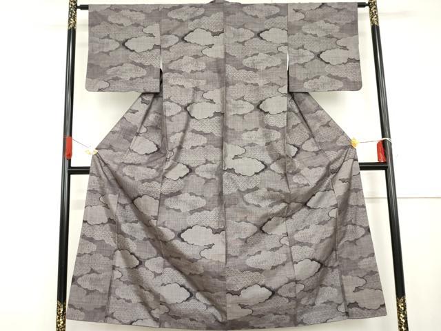 平和屋着物●本場大島紬 カタス9マルキ 雲重ね文 正絹 逸品 AABG6634cs