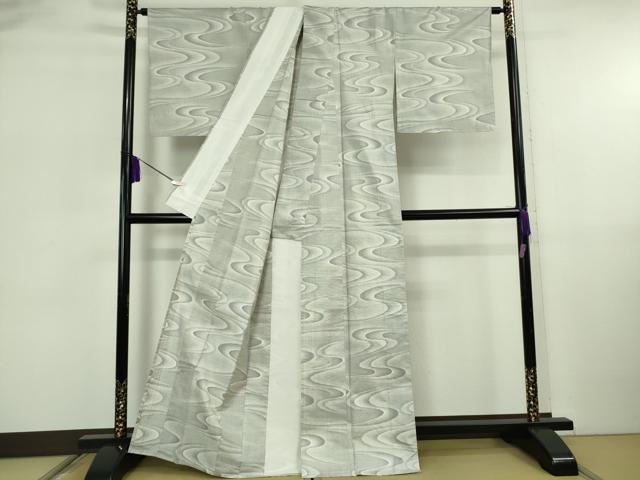 平和屋本店▽極上 本場大島紬 白大島紬 桑原織物 二代目 桑原啓之介 単衣 9マルキ 白絣 流転 証紙付き 逸品 未使用 DZAA7354kh6