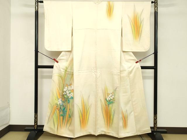 平和屋着物■訪問着 手描き 草花文 暈し染め 正絹 逸品 DABD2536cd